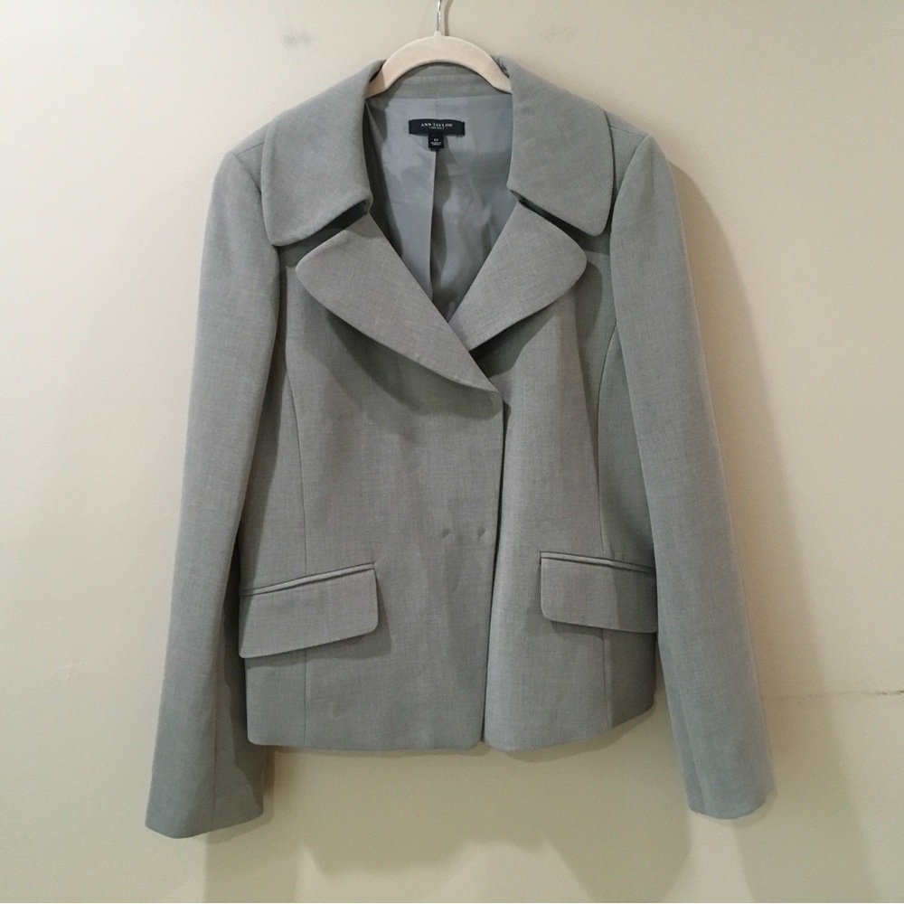Ann Taylor tailored blazer grey size 12